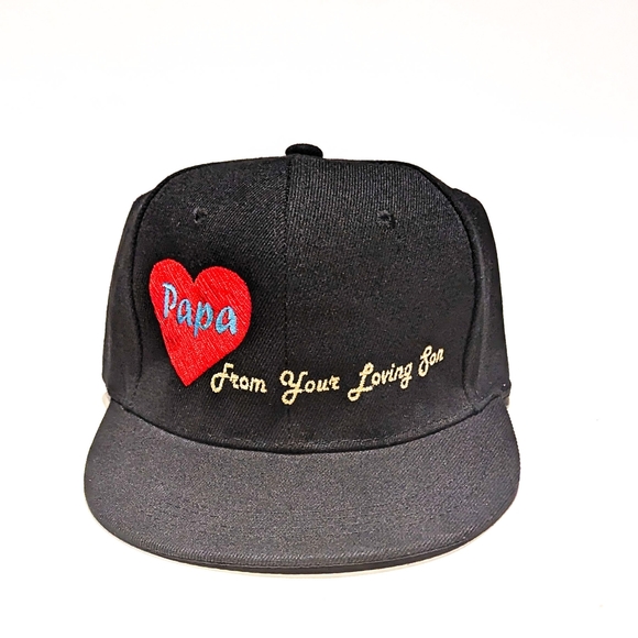 Fathers Day Papa Present Gift Show your Love Hat Snapback Black Heart - Picture 1 of 2